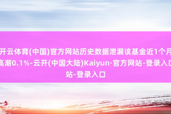 开云体育(中国)官方网站历史数据泄漏该基金近1个月高潮0.1%-云开(中国大陆)Kaiyun·官方网站-登录入口