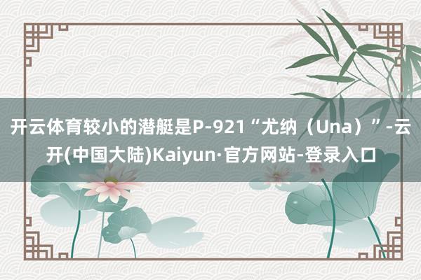 开云体育较小的潜艇是P-921“尤纳（Una）”-云开(中国大陆)Kaiyun·官方网站-登录入口